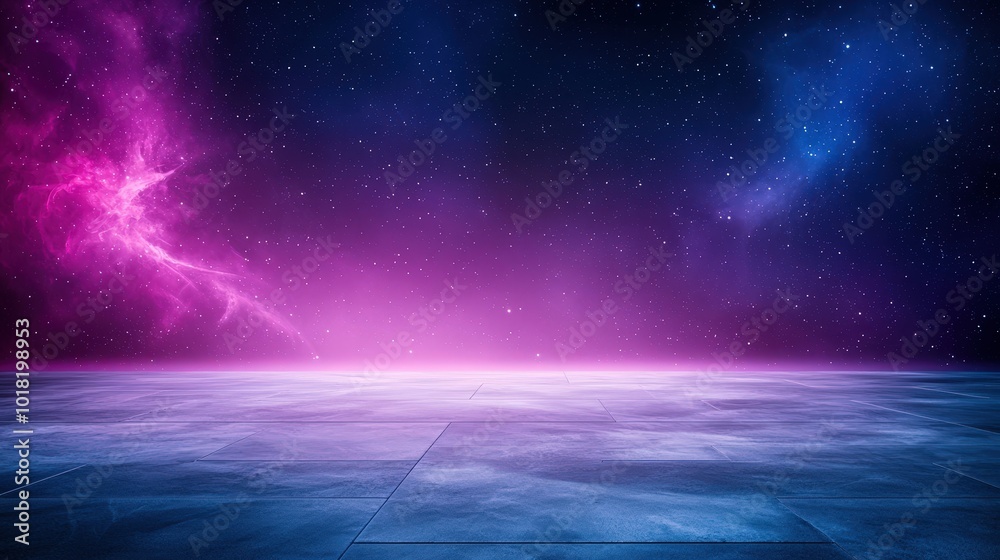 Obraz premium A blue and purple sky with a lot of stars