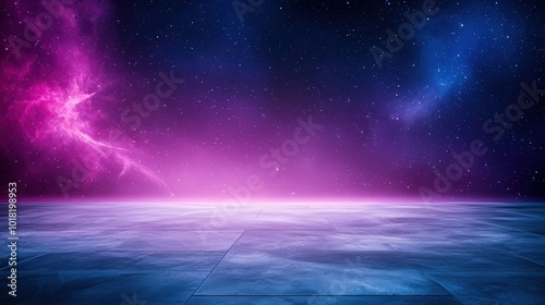 A blue and purple sky with a lot of stars