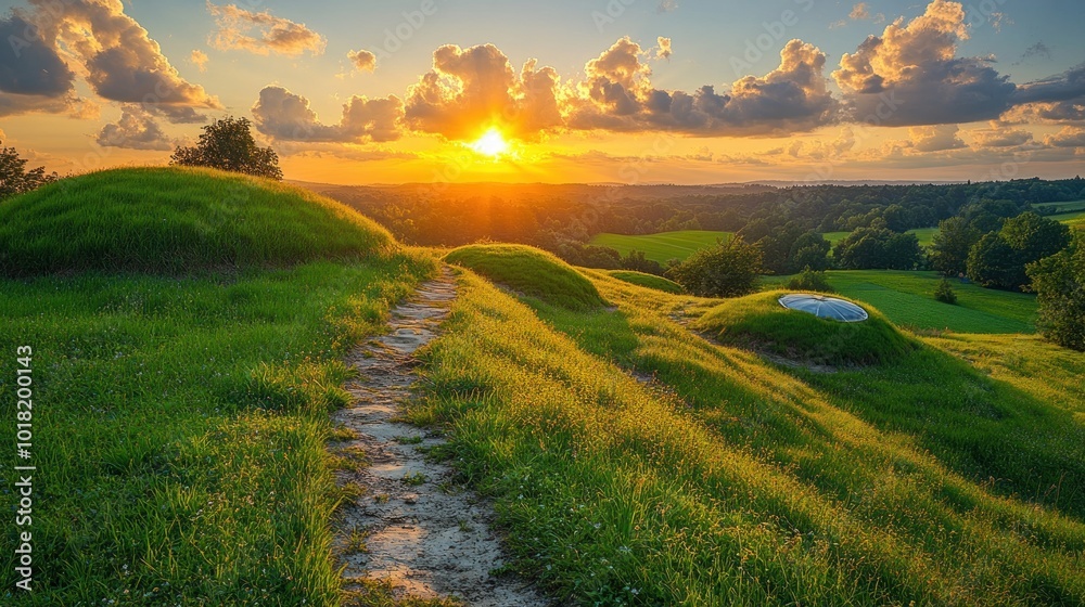 Obraz premium Sunset over Rolling Hills