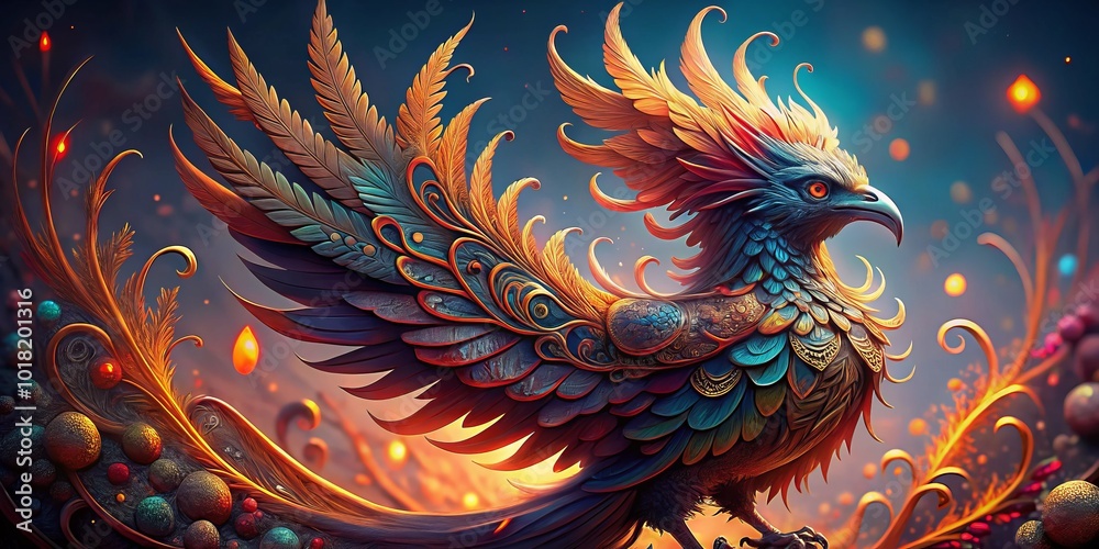 Stunning Baroque Art Phoenix with Bokeh Effect on Transparent Background for Creative Projects Stunning Baroque Art Phoenix with Bokeh Effect on Transparent Background for Creative Projects