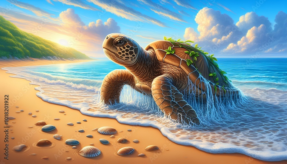 Obraz premium a little imagination - a turtle in the future