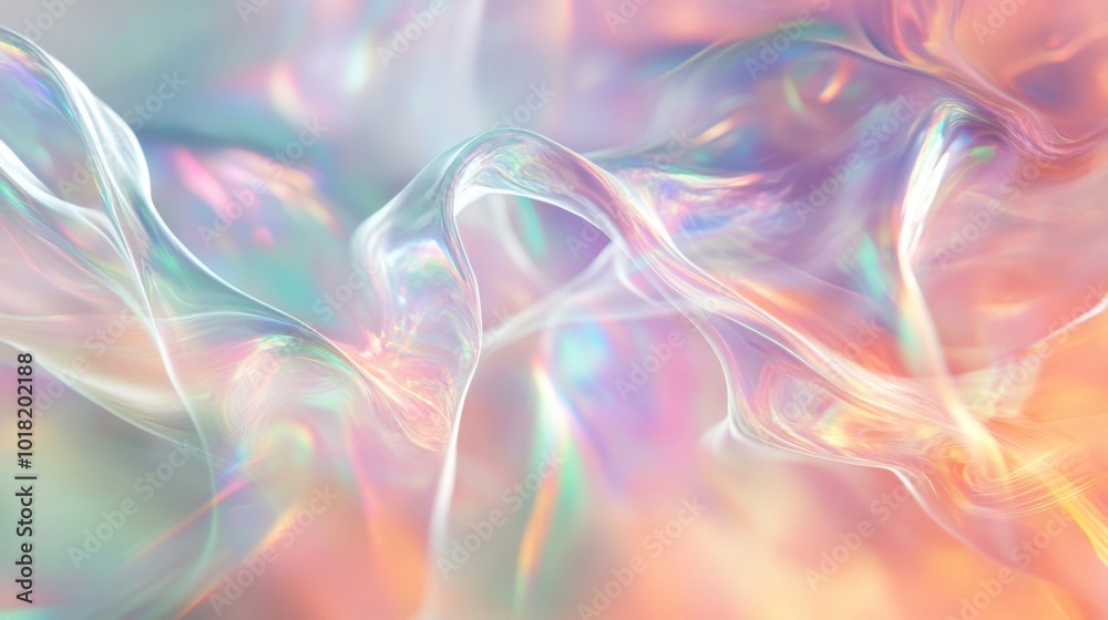 Abstract Holographic Swirls in Pastel Colors Abstract Holographic Swirls in Pastel Colors