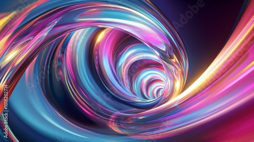 Abstract Swirling Tunnel of Vibrant Colors