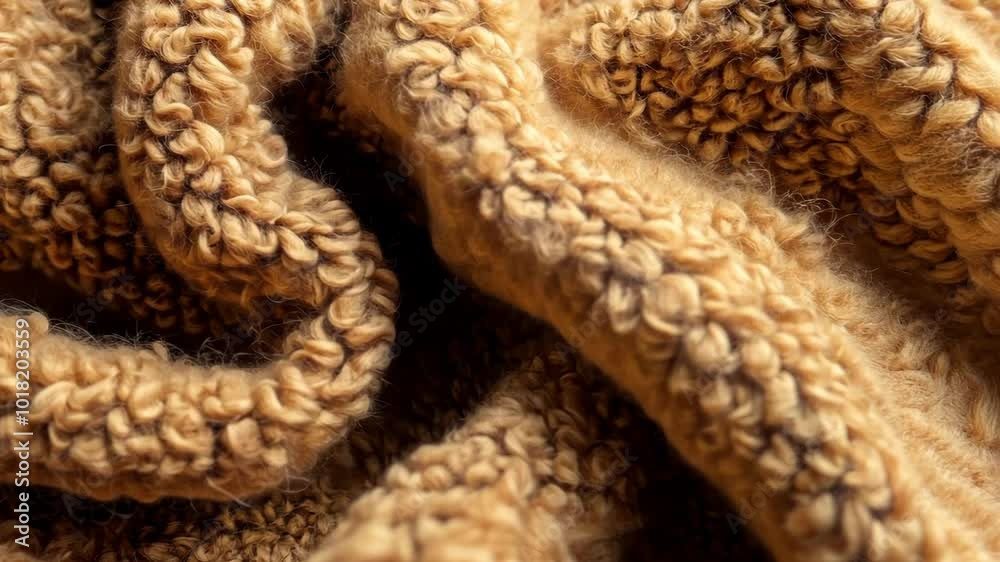 A close-up view of brown, curly fabric texture A close-up view of brown, curly fabric texture