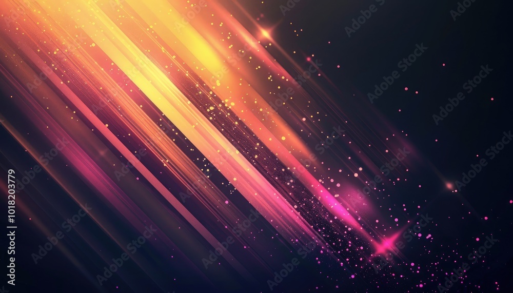 Obraz premium Abstract Background with Diagonal Lines and Glowing Particles