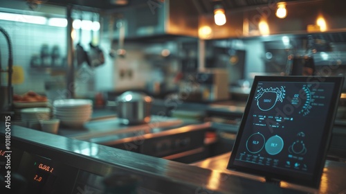 Wallpaper Mural Sleek, futuristic kitchen setup with a glowing digital panel and gleaming metal surfaces, offering a glimpse into the future of culinary experiences. Torontodigital.ca