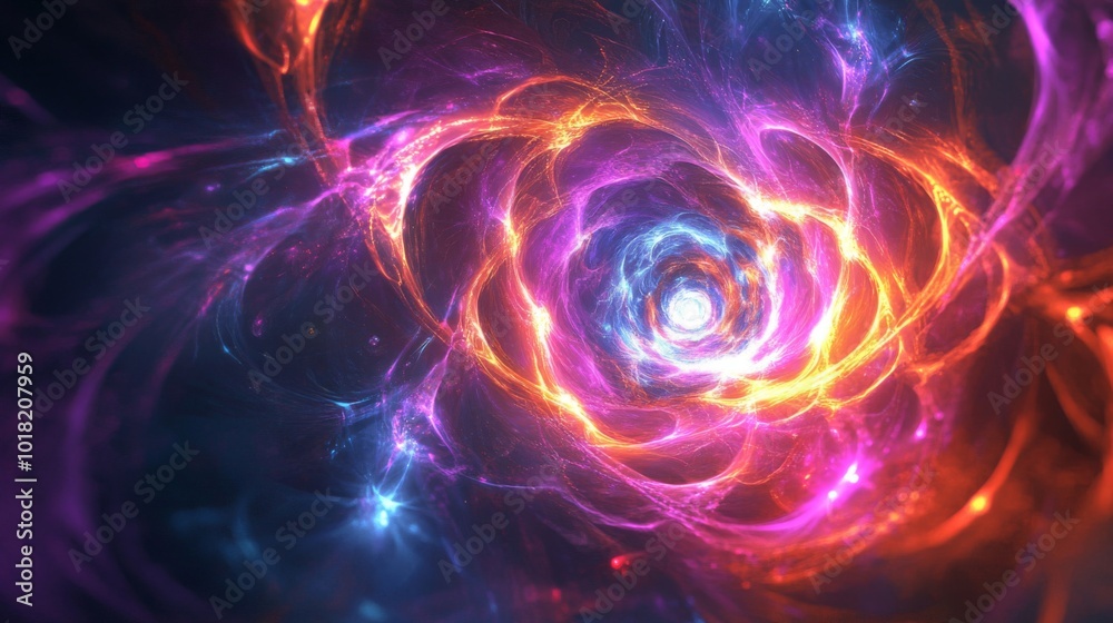 Abstract Swirling Nebula with Vibrant Colors and Glowing Light Abstract Swirling Nebula with Vibrant Colors and Glowing Light