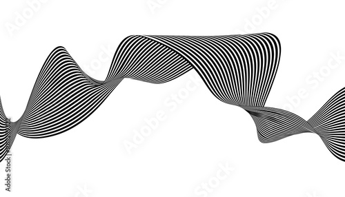 Optical illusion tunnel. Black and white op-art tunnel.