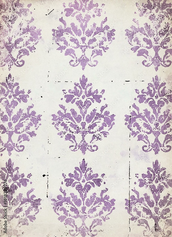 Aged Paper with Distressed, Weathered Look and Damask Aged Paper with Distressed, Weathered Look and Damask