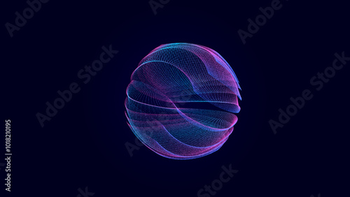 Abstract twisted, cosmic wormhole. Technology background. Data network. 3D rendering.