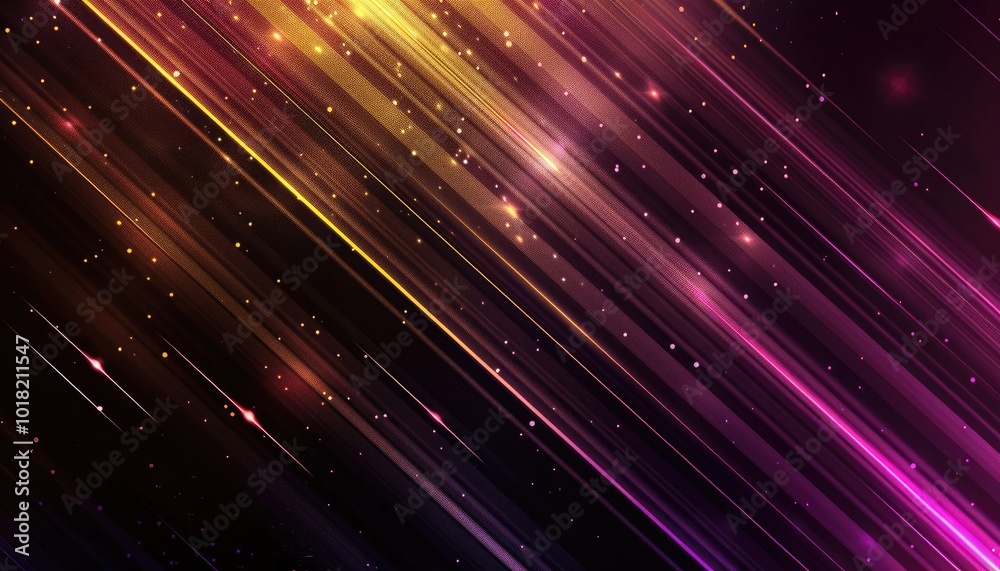 Obraz premium Abstract Diagonal Lines with Glowing Lights on a Dark Background