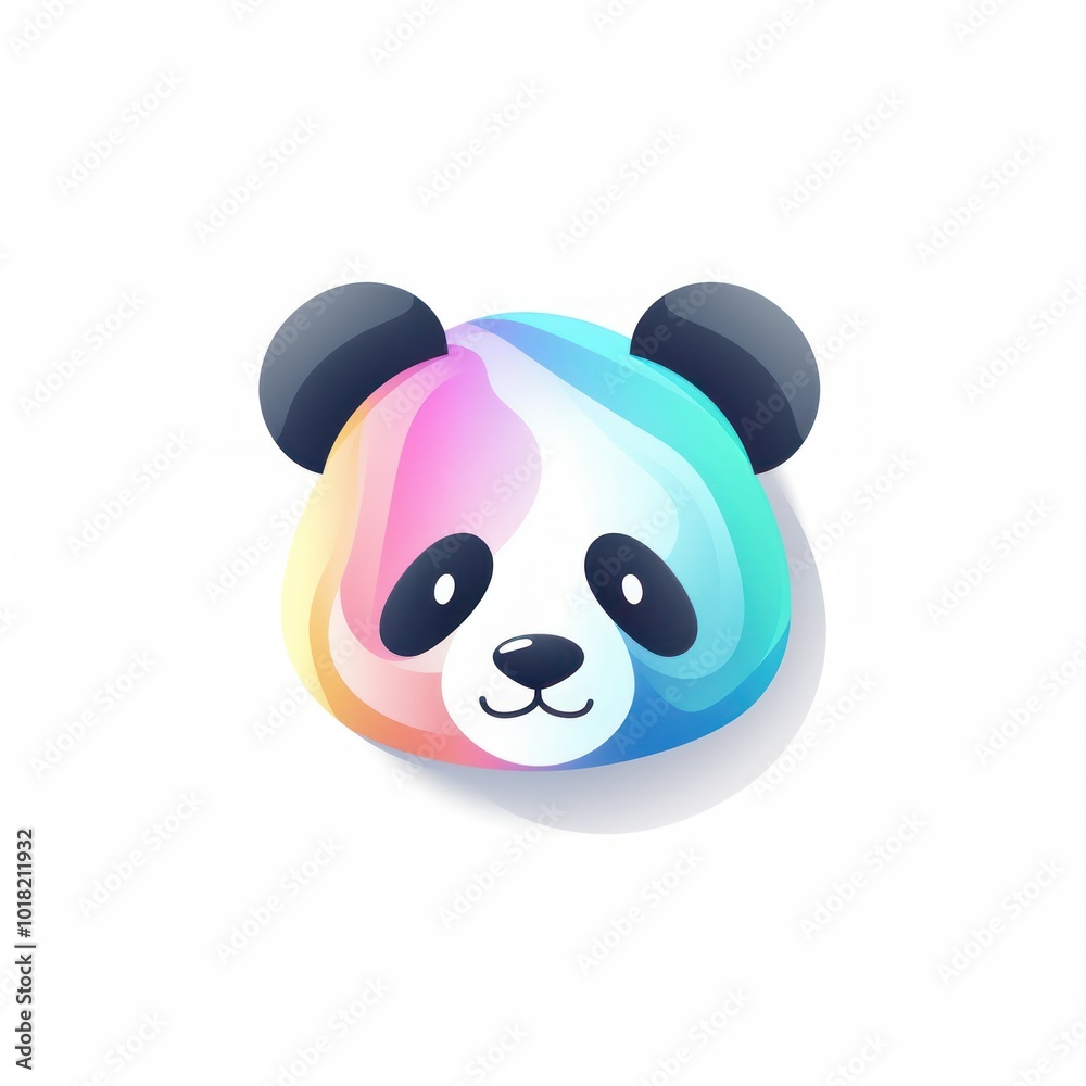 Colorful Gradient Panda on White Background, Illustration. Modern Abstract Animal Artwork Colorful Gradient Panda on White Background, Illustration. Modern Abstract Animal Artwork