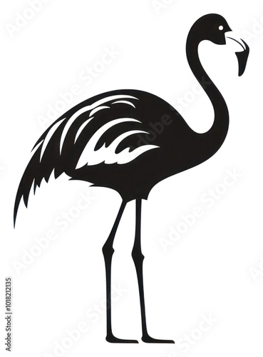 PNG Flamingo drawing animal black. photo