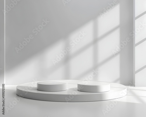 Matte White Backdrop with Subtle Drop Shadow for Clean Product Presentation Concept