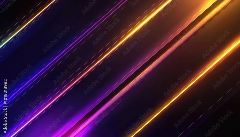 Abstract Diagonal Lines with Glowing Purple and Gold Stripes Abstract Diagonal Lines with Glowing Purple and Gold Stripes