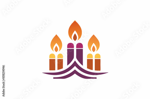 Abstract minimalist all souls day candle design for spiritual and memorial themes