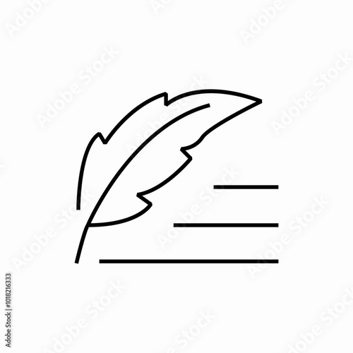 feather text icon sign vector