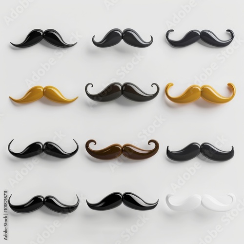 Mustaches icon, hipster sign, Fathers day symbol, barber logo, human whisker, vintage moustache emblem