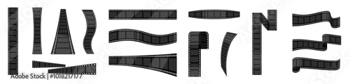 Old movie film long strip set