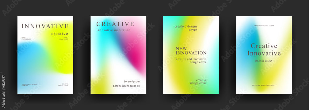 Fototapeta premium Abstract gradient poster template. Modern Covers Design. Mesh gradient background design. Trendy front page design for Banner, Poster, Flyer, Invitation and Annual Report
