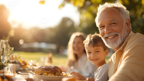 A multi-generational family from different ethnic background