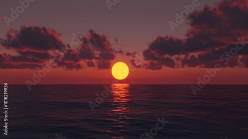 A beautiful orange sunset can be captured or illustrated in this way.