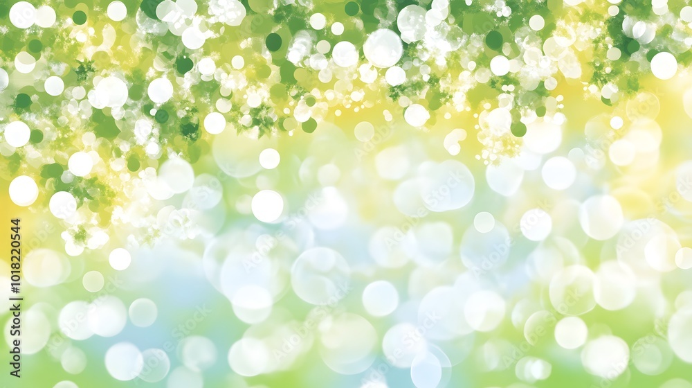 Fototapeta premium Abstract Green and White Bokeh Background for Nature Spring and Summer Designs