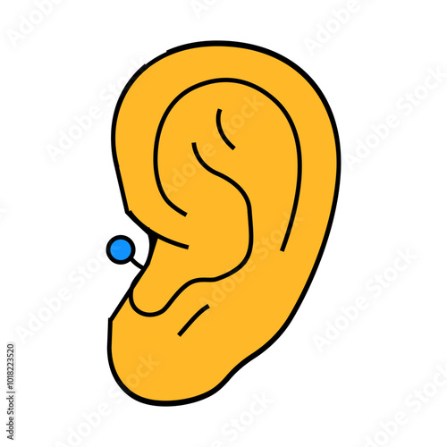 tragus piercing earring line icon vector. tragus piercing earring sign. isolated symbol illustration