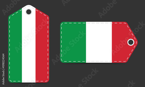 Tag templates designed with the colors of the Italian flag. Tags for labeling products or items related to Italy