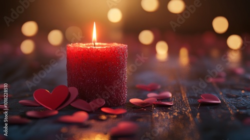 Romantic Candlelight with Hearts