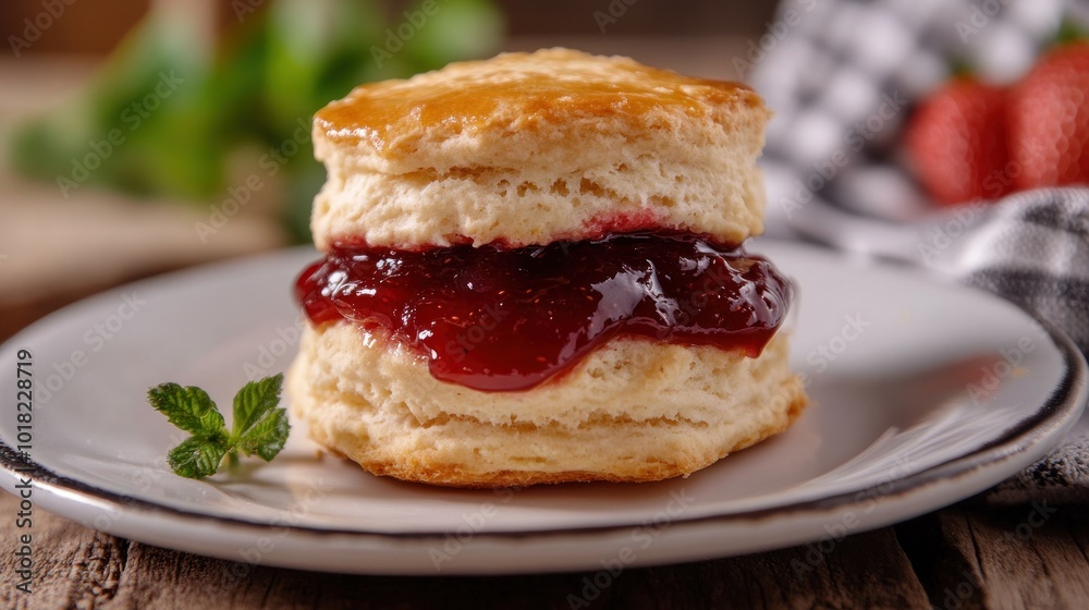 Delicious Homemade Scone with Jam Delicious Homemade Scone with Jam