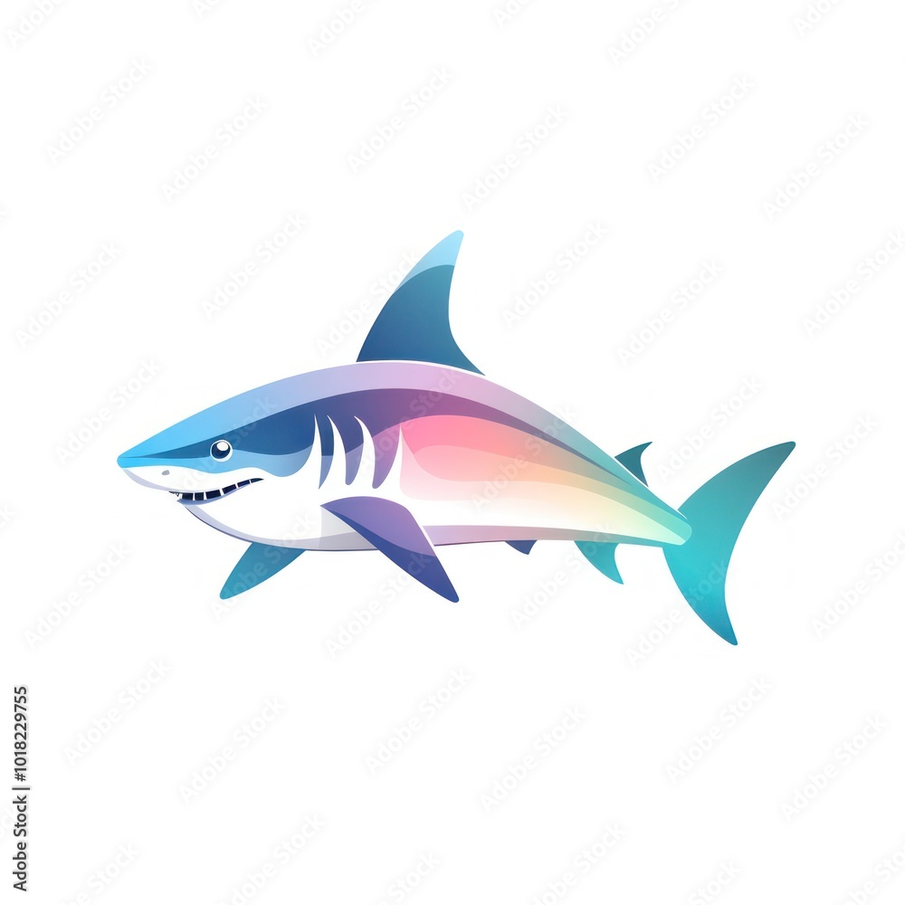 Vibrant Gradient Shark Illustration on White Background. Modern Marine Vector Art Vibrant Gradient Shark Illustration on White Background. Modern Marine Vector Art