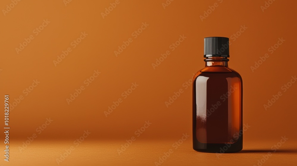 Brown Bottle with Squeeze Cap on a Solid Background Brown Bottle with Squeeze Cap on a Solid Background