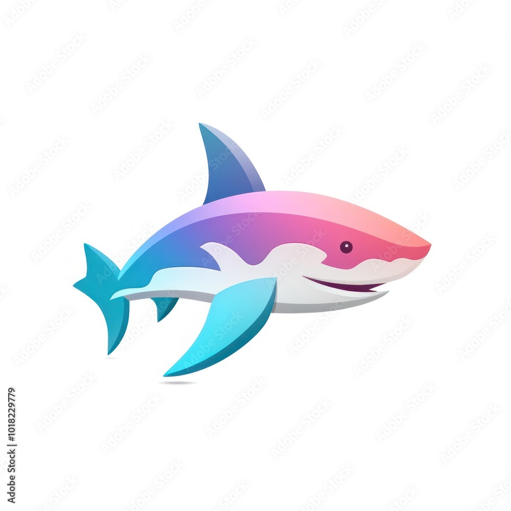 Vibrant Gradient Shark Illustration on White Background. Modern Marine Vector Art Vibrant Gradient Shark Illustration on White Background. Modern Marine Vector Art