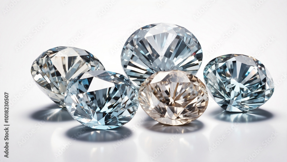 Three Beautiful Shiny Diamonds Isolated Three Beautiful Shiny Diamonds Isolated