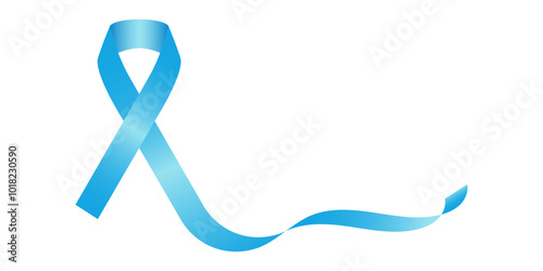 Vector illustration of blue ribbon on transparent background
