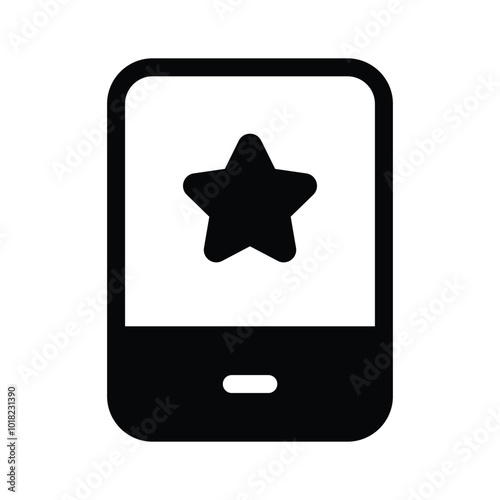 A mobile app with a star, symbolizing ratings or favorites icon