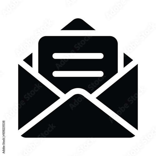 An envelope containing a document, representing email or mail vector