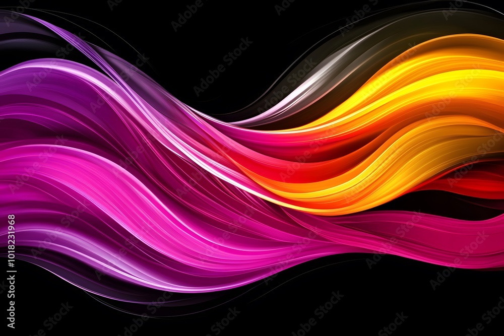 Fototapeta premium Abstract Wavy Background with Vibrant Pink Orange and Yellow Colors