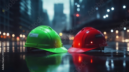 The Colorful Construction Safety Helmets