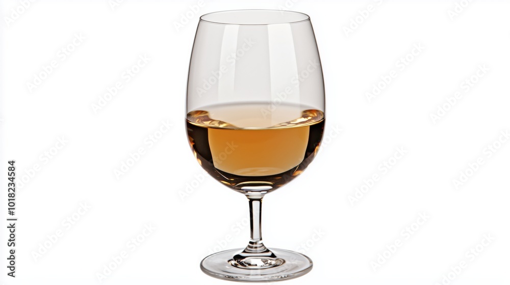 Glass of wine on white background for design and hospitality use Glass of wine on white background for design and hospitality use