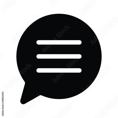 Chat bubble icon representing communication, messaging, or conversations