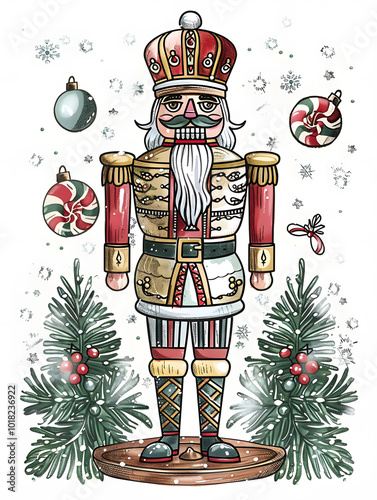 New Year and Christmas card, graphic advertising backgrounds in a doodle 2D illustrator style.