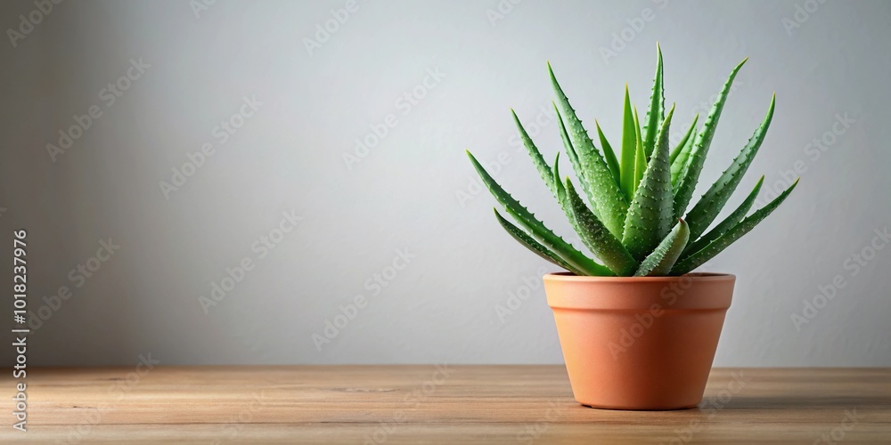 Minimalist visual of Aloe Vera plant Minimalist visual of Aloe Vera plant