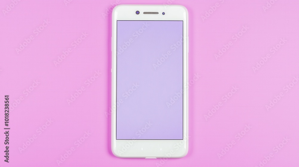 Minimalist smartphone layout for technology promotions and spring designs