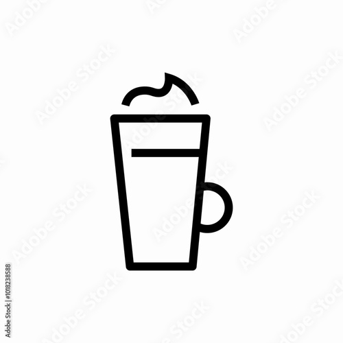 latte cup icon sign vector