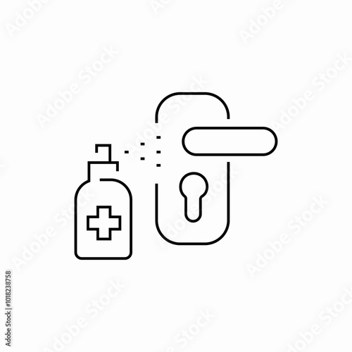door handle sanitizer icon sign vector