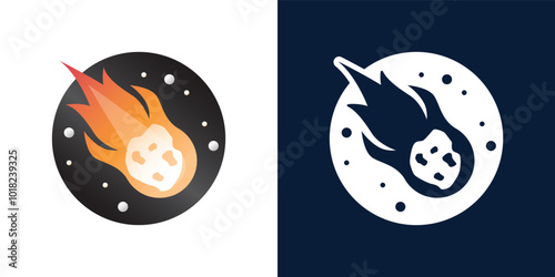 Comet meteor logo vector icon illustration design