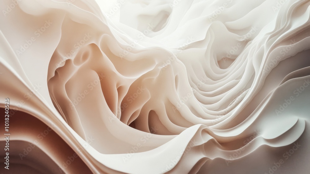 Abstract Swirling White and Beige Shapes Abstract Swirling White and Beige Shapes
