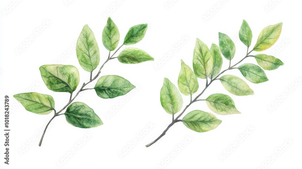 Fototapeta premium set of green leaves